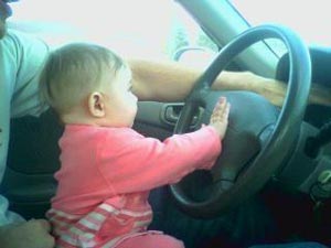 Adrianna drives the car