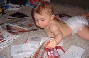 Adrianna sorts the mail