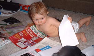 Adrianna sorts the mail