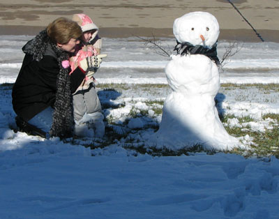 Adrianna and Grammy and the snowman