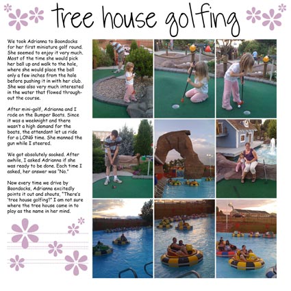 Tree House Golfing Scrapbook Layout