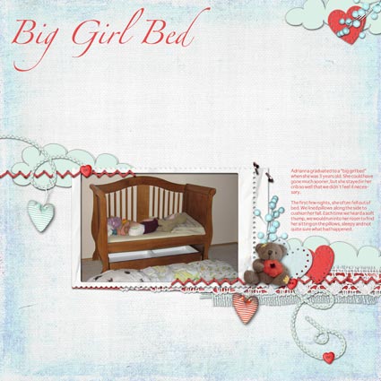 Big Girl Bed Scrapbook Layout