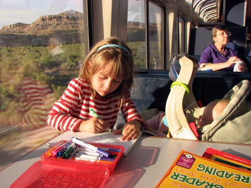 Enjoying the Lounge Car