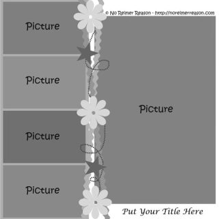 Digital Scrapbook Template for four photos