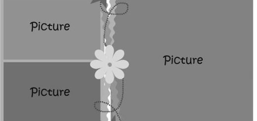 Digital Scrapbook Template for four photos