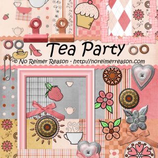 Tea Party themed scrapbook kit