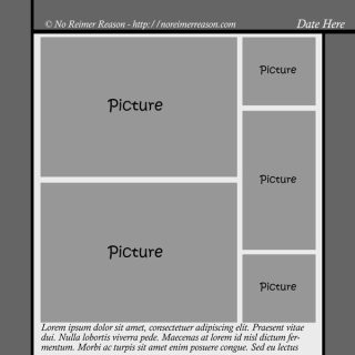 Digital Scrapbook Template with room for 5 photos