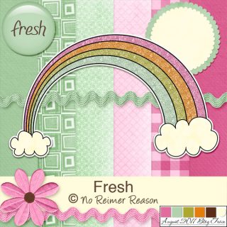 Pink and Green Fresh Spring-themed Scrapbook Kit