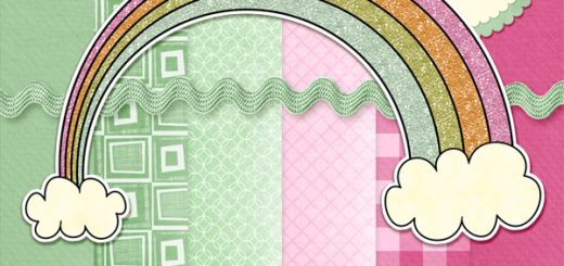 Pink and Green Fresh Spring-themed Scrapbook Kit
