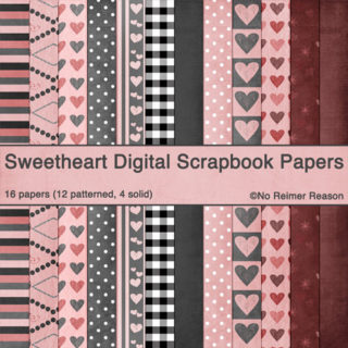 Valentines Day Digital Scrapbook Kit