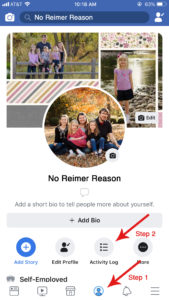 Facebook App - How to Search your Activity Log