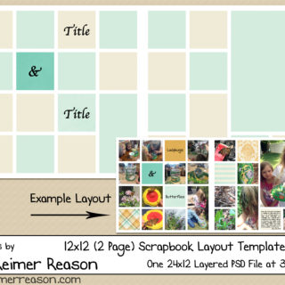 Two-Page 12x12 Digital Scrapbook Template