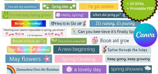 Spring-Themed Word Strips for Scrapbooking or Journaling