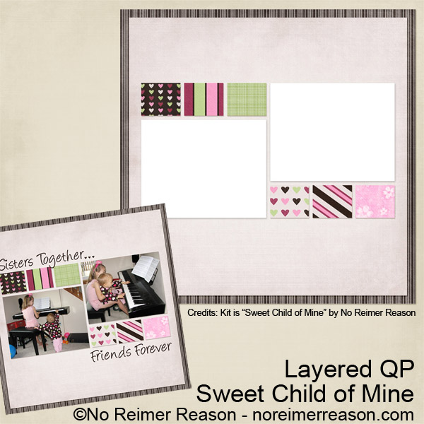 Free scrapbook quick page with room for 2 photos