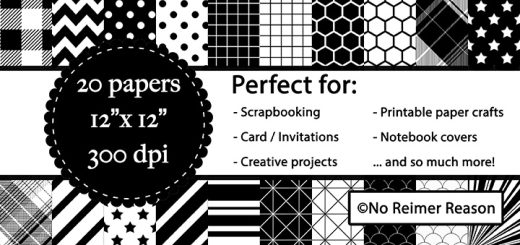 Black and White Digital Papers Kit