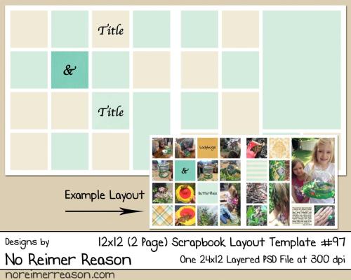 Two-Page 12x12 Digital Scrapbook Template