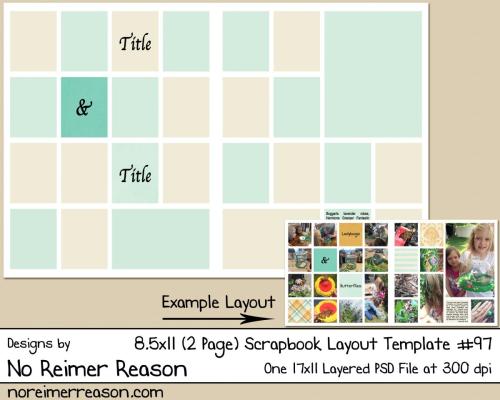 Two-Page 8.5x11 Digital Scrapbook Template
